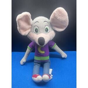 Chuck E Cheese Plush Doll Toy Stuffed Animal Mouse‎ Purple Shirt Jeans 12”